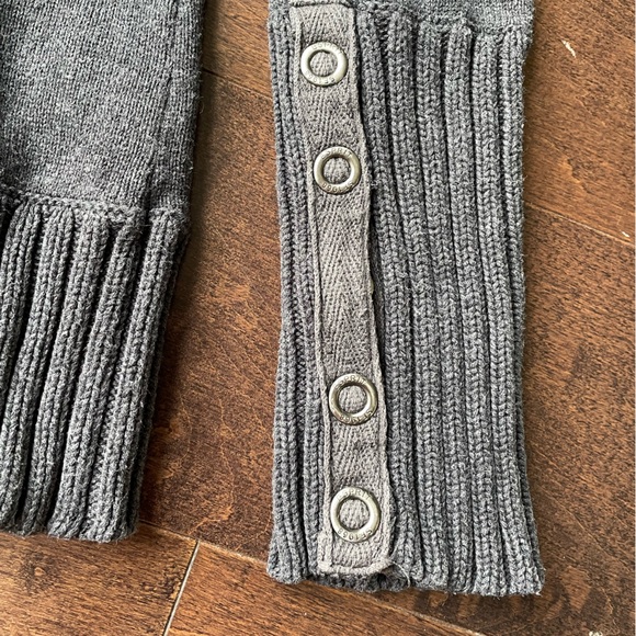 Esprit xs gray fold over collar cotton sweater - Picture 6 of 7